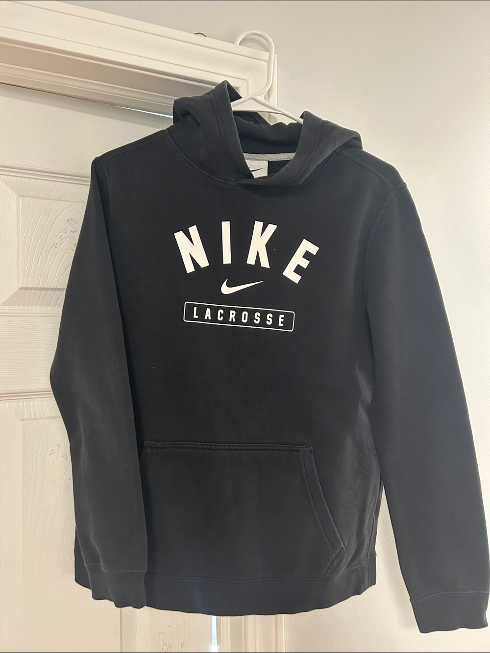 Nike Black Lacrosse Sweatshirt with White Logo
